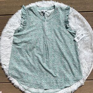 Eden Ruth from Scheels Floral Cap Sleeve V-neck Gracie 3 Blouse Size Small NEW